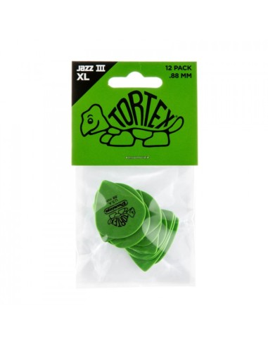 Bolsa 12 Púas Dunlop 498P-088 Tortex Jazz III Xl 0.88mm