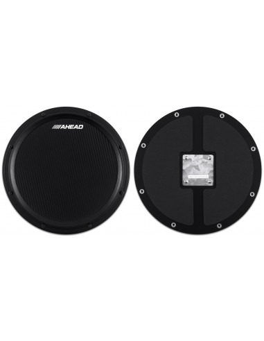 14" Black/Black S-Hoop Marching Pad with Snare Sound (Black Carbon Fiber)