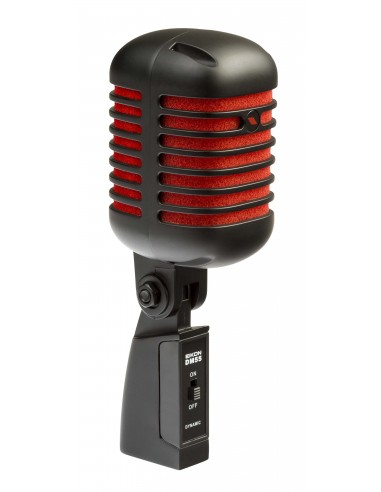 VINTAGE PROFESSIONAL VOCAL MICROPHONE - BLACK-RED -DM55V2RDBK